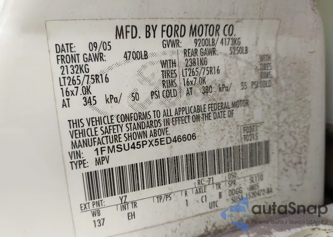 1FMSU45PX5ED46606: 43509815