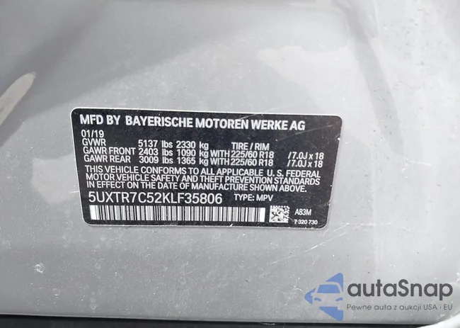 5UXTR7C52KLF35806: 43509819