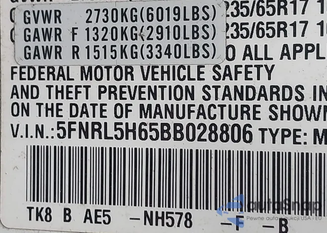 5FNRL5H65BB028806: 43509841
