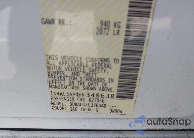 1N4AL3AP4HN348638: 43509863