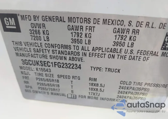 3GCUKSEC1FG232234: 43509982