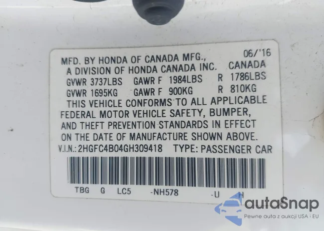 2HGFC4B04GH309418: 43509990