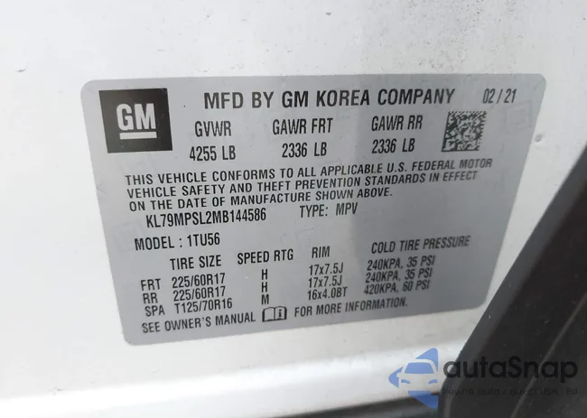 KL79MPSL2MB144586: 43509048