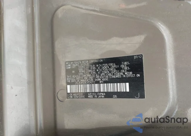 JTLZE4FE4CJ024212: 43509303