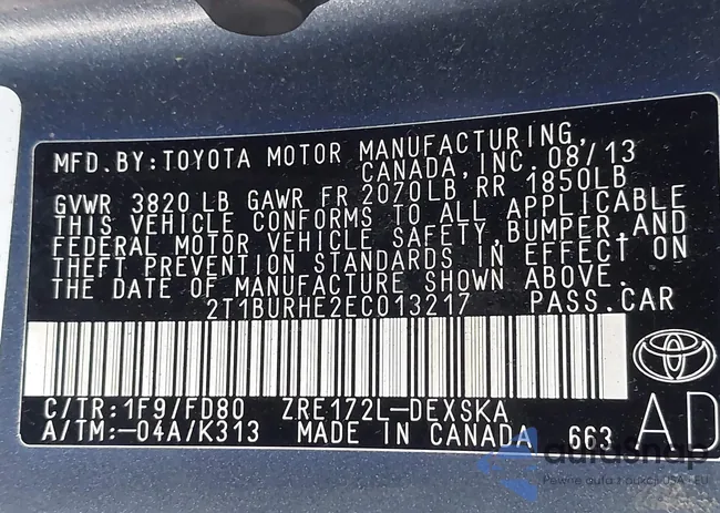 2T1BURHE2EC013217: 43509349