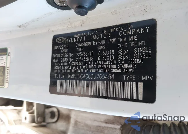 KM8JUCAC8DU765454: 43509388