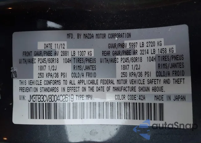 JM3TB3CV8D0402619: 43509422