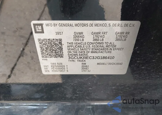 3GCUKREC3JG186410: 43510478