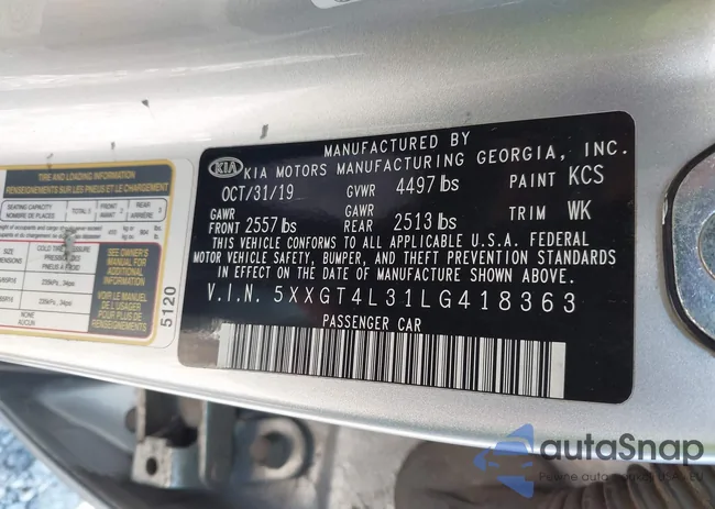 5XXGT4L31LG418363: 43510664