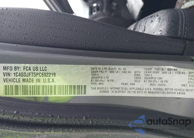 1C4SDJFT5PC692219: 43510679