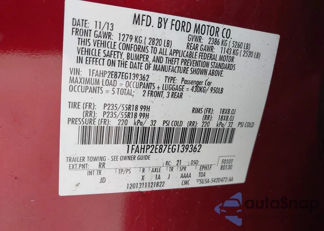 1FAHP2E87EG139362: 43510701