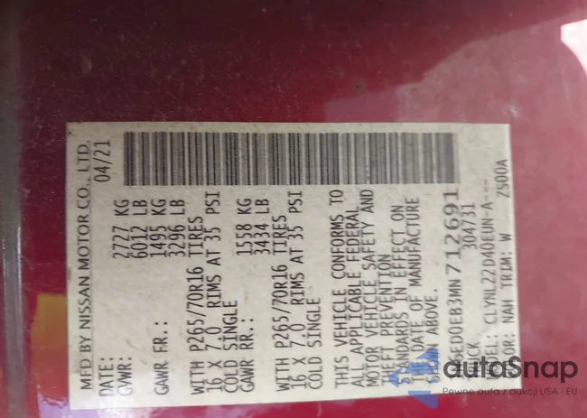 1N6ED0EB3MN712691: 43510702