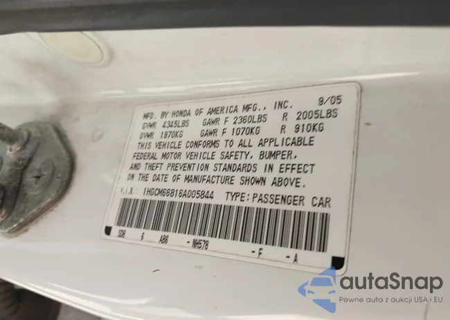 1HGCM66816A005844: 43510874