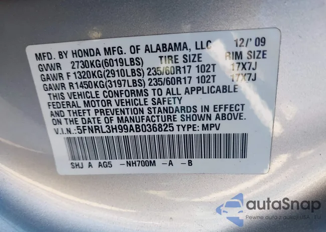 5FNRL3H99AB036825: 43510884