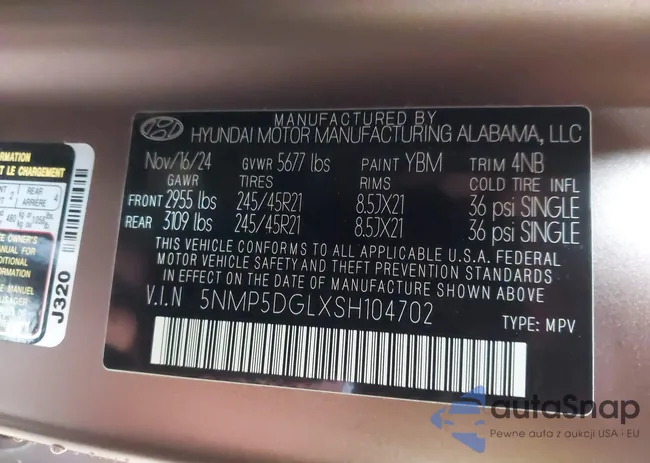 5NMP5DGLXSH104702: 43510924