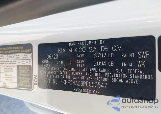 3KPF54AD9PE650547: 43511007