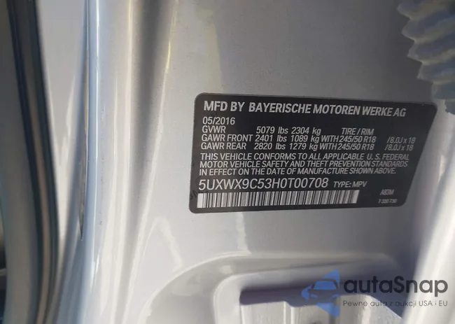 5UXWX9C53H0T00708: 43510067