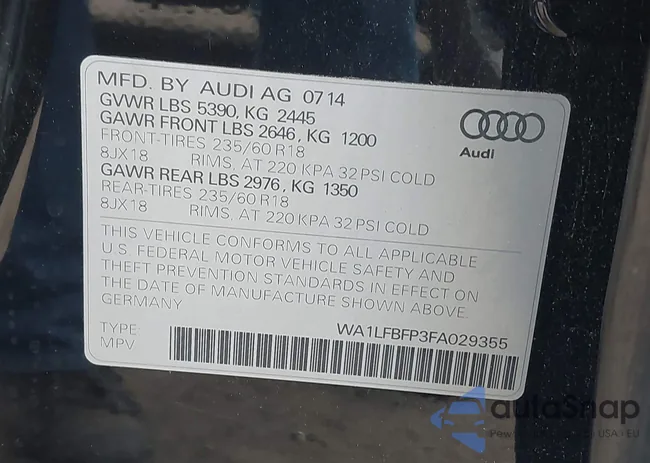 WA1LFBFP3FA029355: 43510197