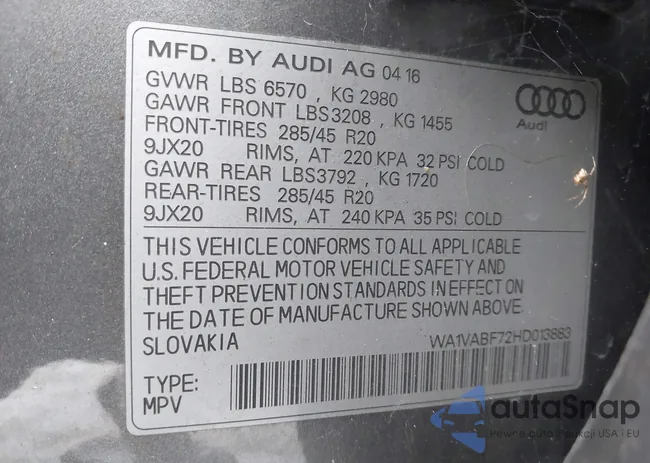 WA1VABF72HD013883: 43510270