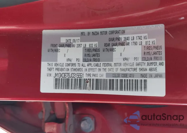 JM1DKDB76J0315691: 43510287