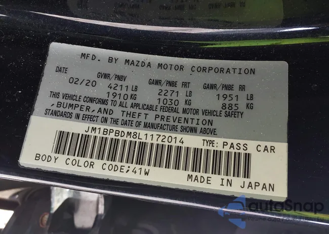 JM1BPBDM8L1172014: 43510372