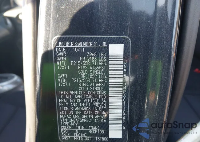 JN8AF5MR8CT102016: 43511449