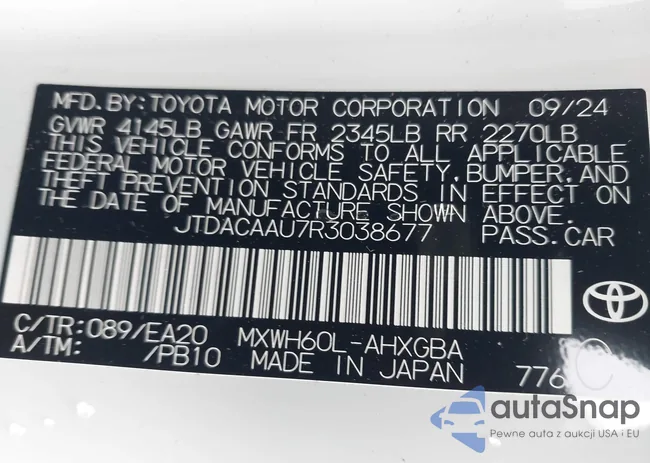 JTDACAAU7R3038677: 43511510