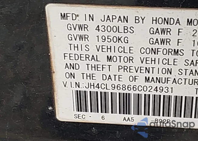 JH4CL96866C024931: 43511575