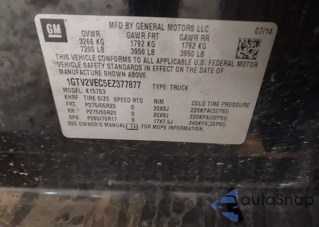 1GTV2VEC5EZ377877: 43511628