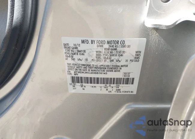 2FMDK3KC2DBB16143: 43511676