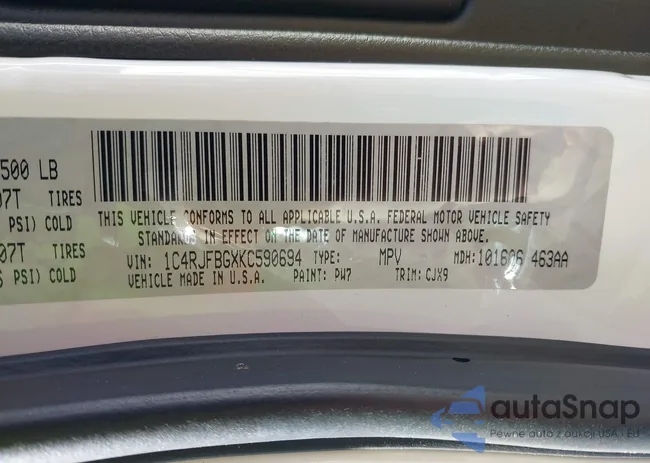 1C4RJFBGXKC590694: 43511706