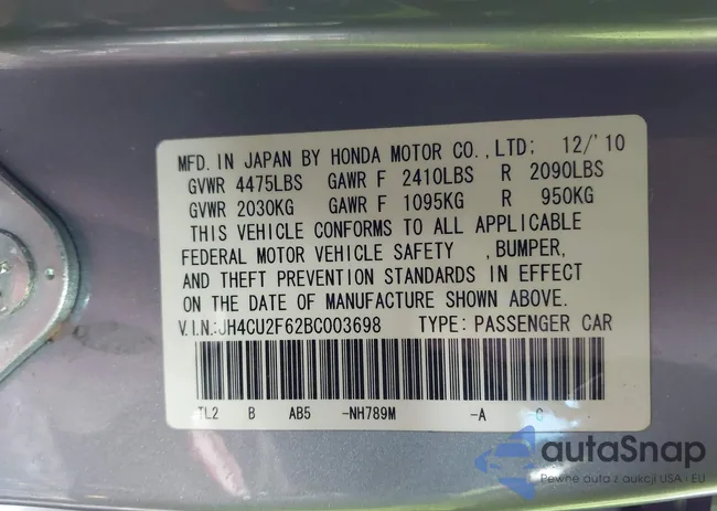 JH4CU2F62BC003698: 43511839