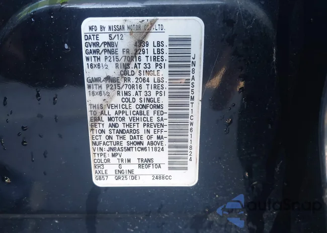 JN8AS5MT1CW611824: 43511025