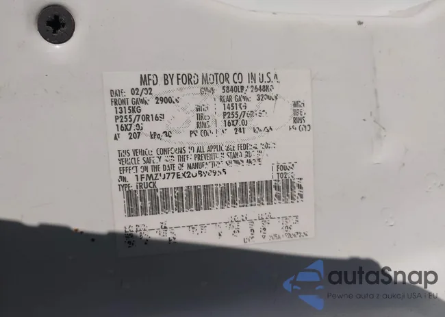 1FMZU77EX2UB98955: 43511082