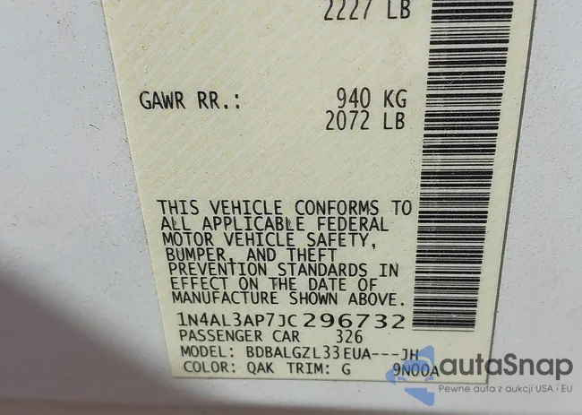 1N4AL3AP7JC296732: 43511085