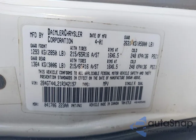 2B4GT44L21R342197: 43511151