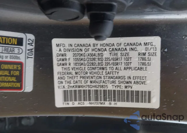 2HKRM4H79DH629835: 43511403