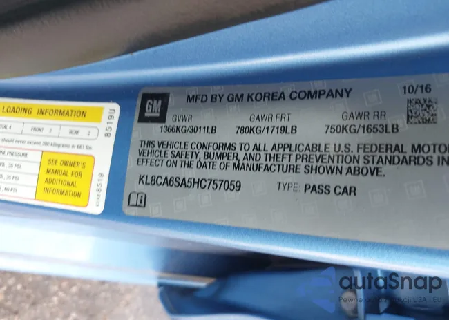 KL8CA6SA5HC757059: 43512588