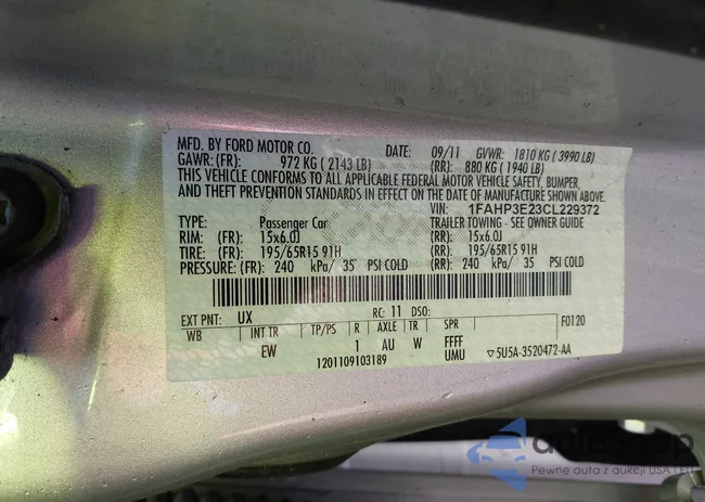 1FAHP3E23CL229372: 43512727