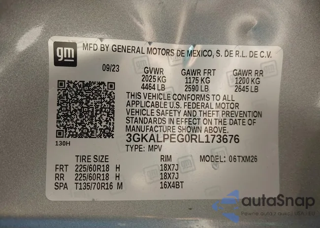 3GKALPEG0RL173676: 43512827