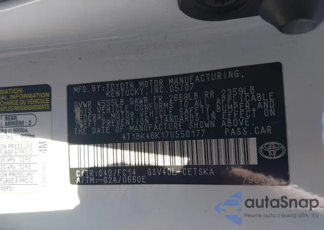 4T1BK46K17U550177: 43512851