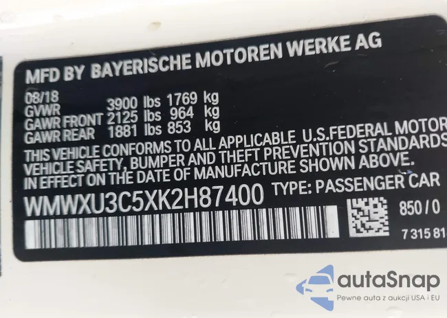 WMWXU3C5XK2H87400: 43512926