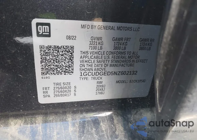 1GCUDGED5NZ602132: 43512024