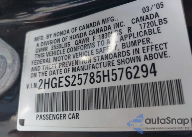 2HGES25785H576294: 43512088