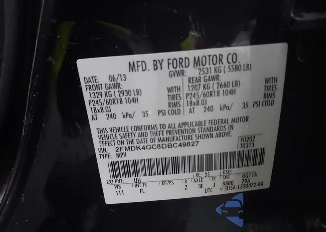 2FMDK4GC8DBC49827: 43512120