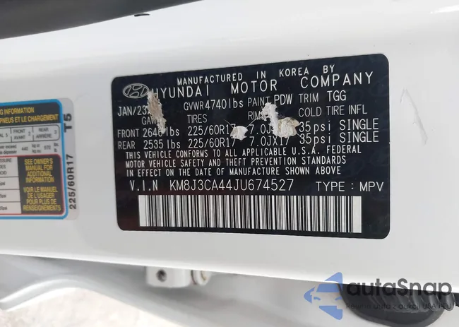 KM8J3CA44JU674527: 43512324