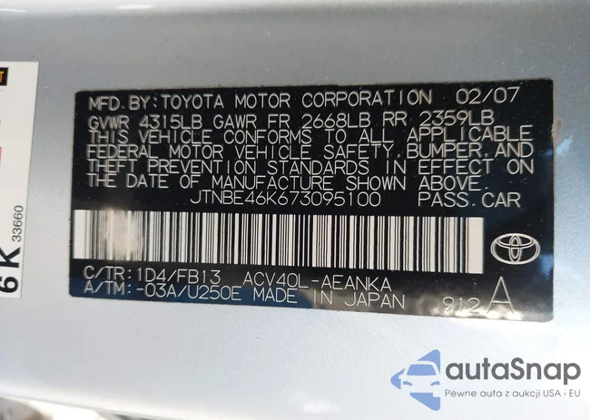 JTNBE46K673095100: 43513561