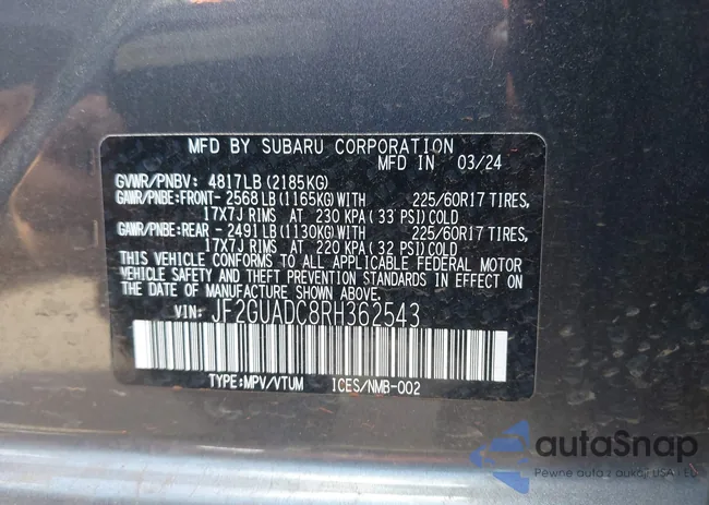 JF2GUADC8RH362543: 43513632