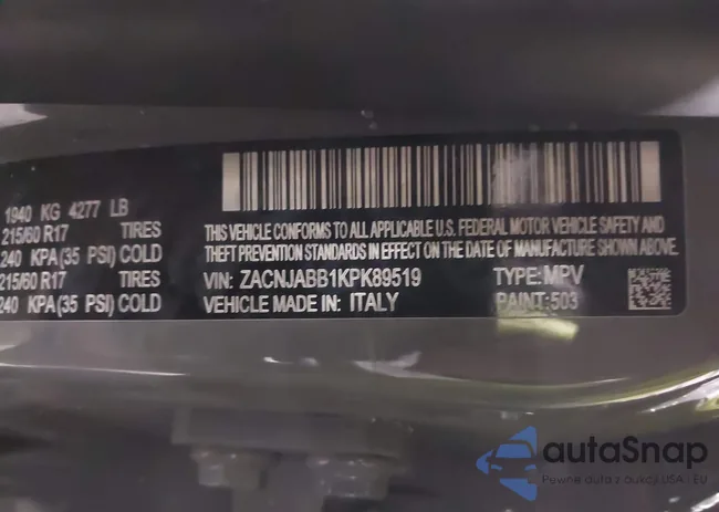 ZACNJABB1KPK89519: 43513699