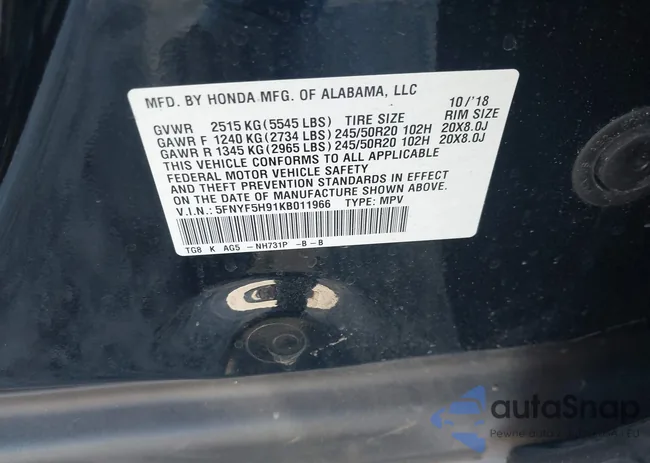 5FNYF5H91KB011966: 43513717